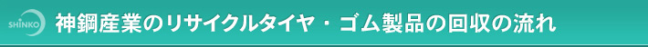 神鋼産業のリサイクルタイヤ・ゴム製品の回収の流れ